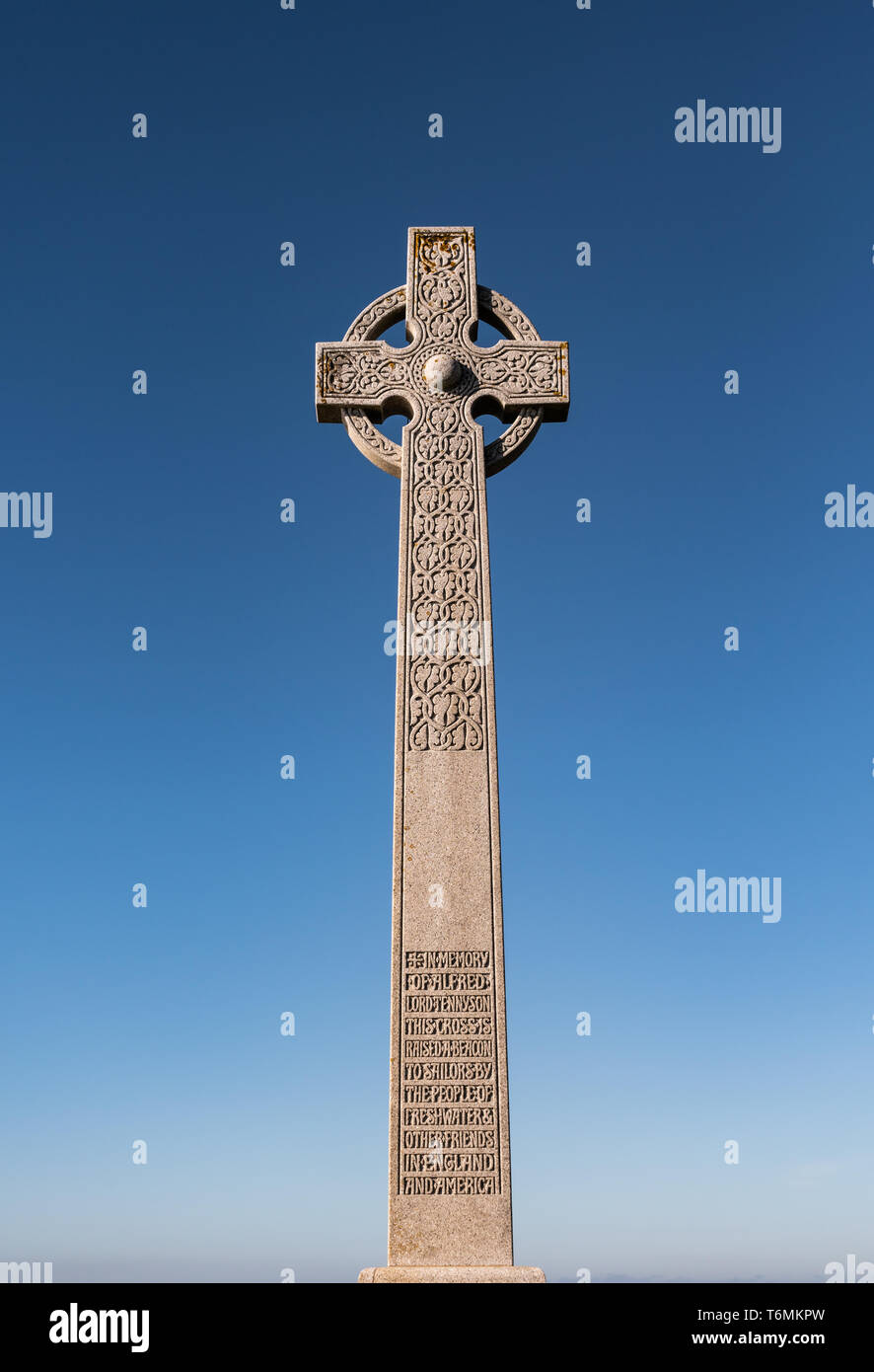 Tennyson Denkmal - IOW Stockfoto