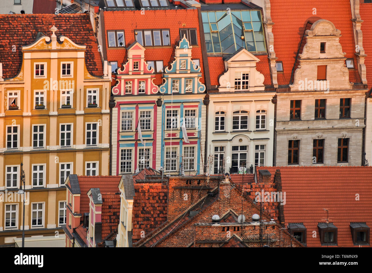 Wroclaw Marktplatz, Panoramaaussicht, Polen Stockfoto