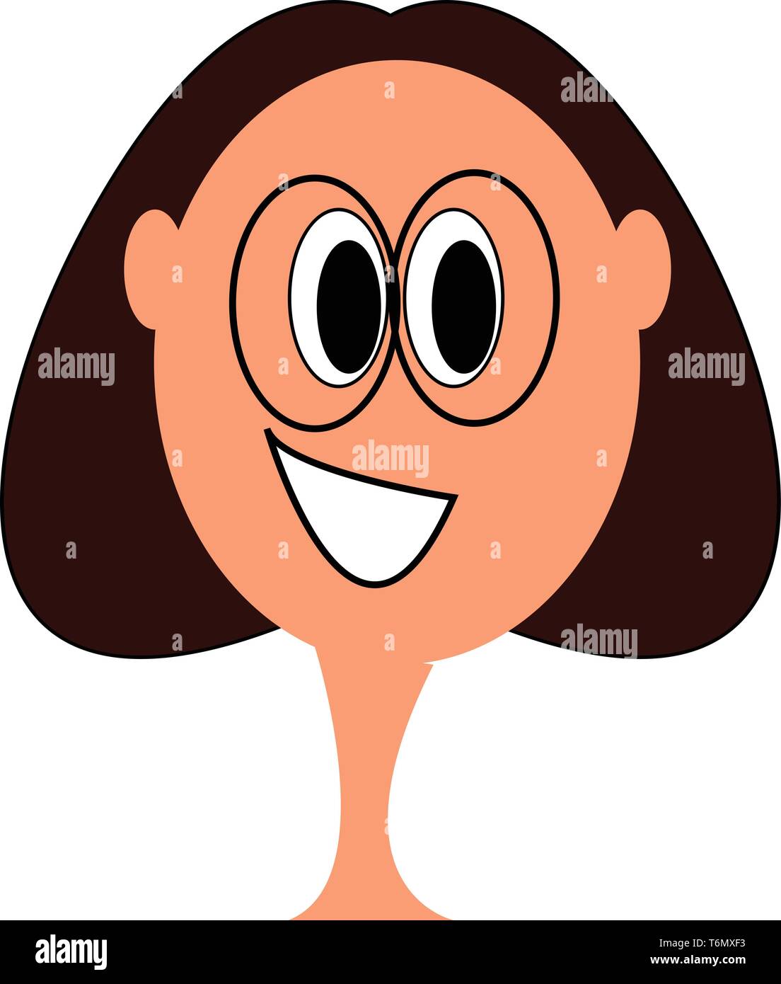 Madchen Mit Kurzen Schwarzen Haaren Und Brille Vector Illustration Stock Vektorgrafik Alamy