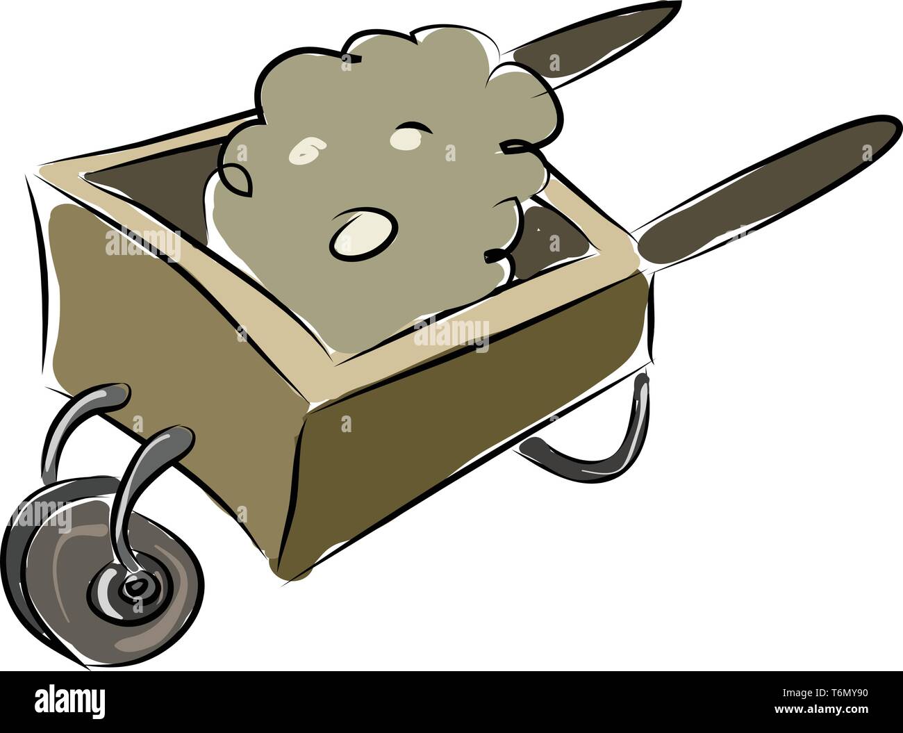 Schubkarre illustration Vektor auf weißem Hintergrund Stock Vektor