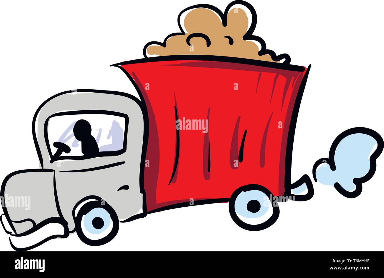 Rote Lkw illustration Vektor auf weißem Hintergrund Stock Vektor