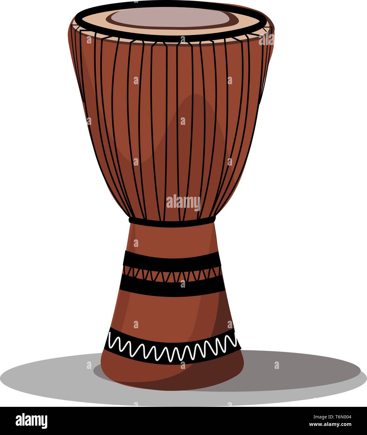 Eine sehr große traditionelle afrikanische Trommel, die bereit ist, vector Farbe, Zeichnung oder Abbildung zu spielen Stock Vektor