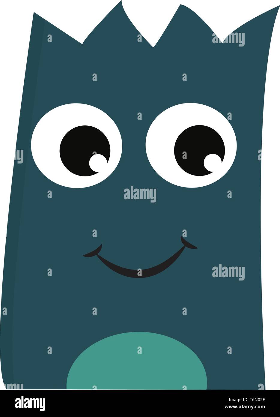 Lächelnd monster Mit spike Haar große Augen und einem Lächeln vector Farbe, Zeichnung oder Abbildung Stock Vektor