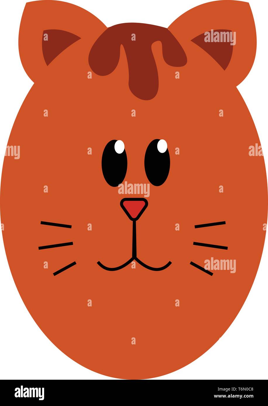 Eine Karikatur einer Katze, die nur ihr Gesicht vector Farbe, Zeichnung oder Abbildung wird angezeigt Stock Vektor