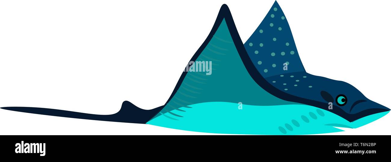 Clipart eines blauen stingray Vogel mit Himmel blau farbige Punkte im Flug seine Flügel vector Farbe, Zeichnung oder Abbildung Stock Vektor