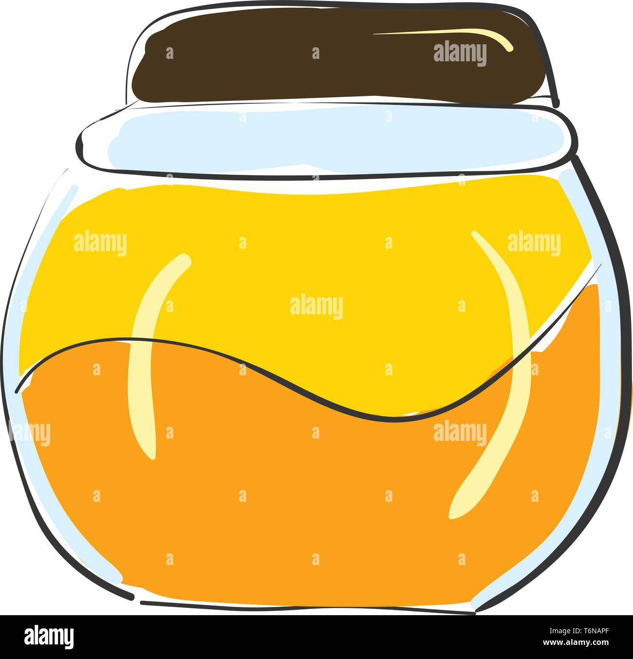 Süßer Honig in einem Glas Behälter mit geschlossenem Deckel vector Farbe, Zeichnung oder Abbildung Stock Vektor