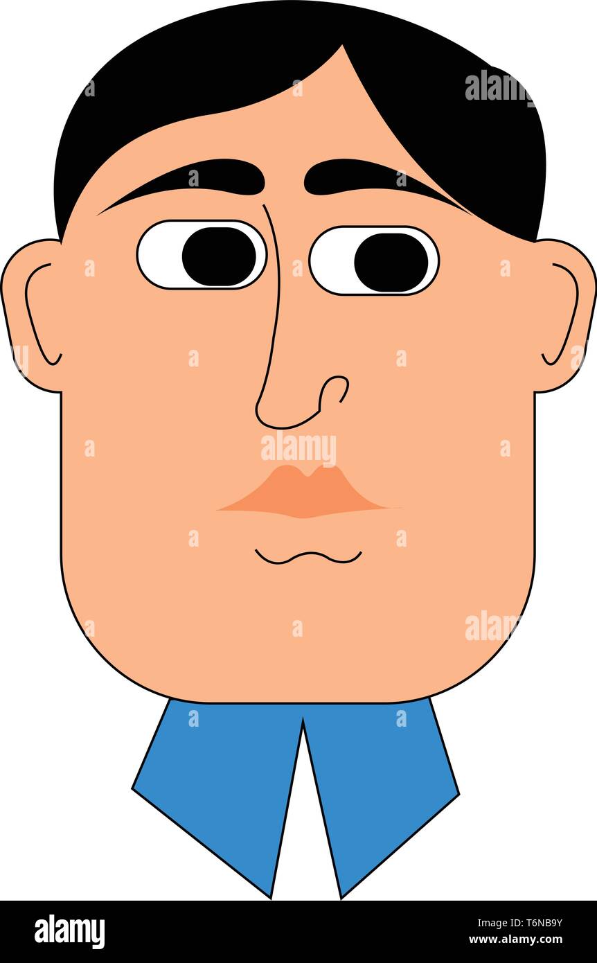 Ein lustiger Mann mit großen Augen und eine grosse Nase vector Farbe, Zeichnung oder Abbildung Stock Vektor