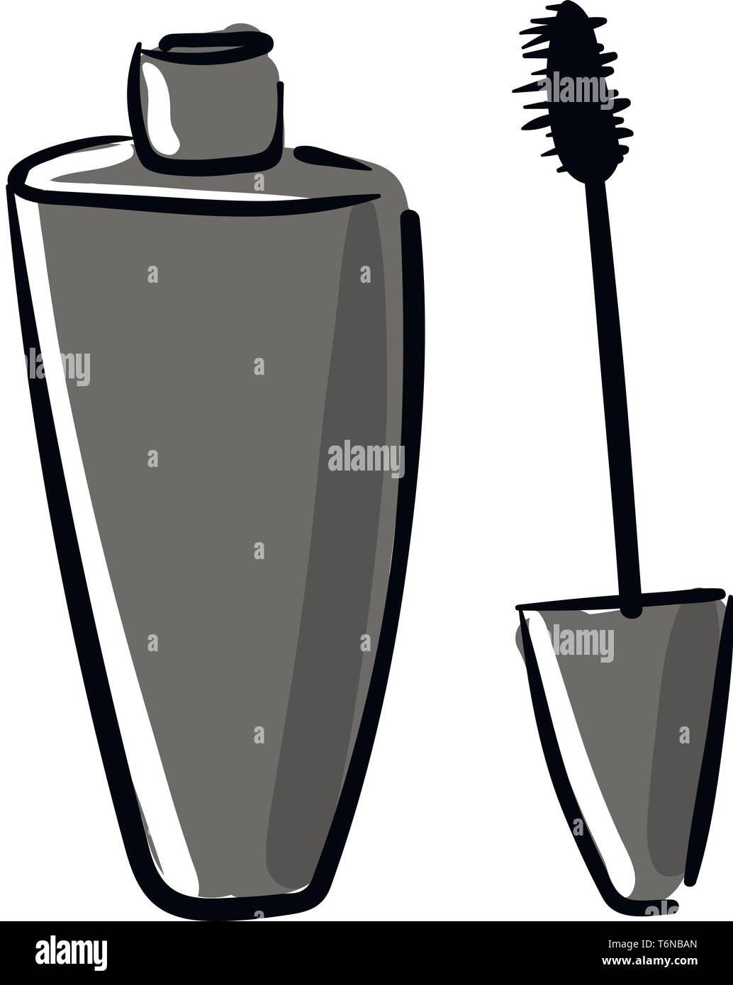 Einen großen Behälter mit schwarze Wimperntusche für schöne Augen vector Farbe, Zeichnung oder Abbildung Stock Vektor