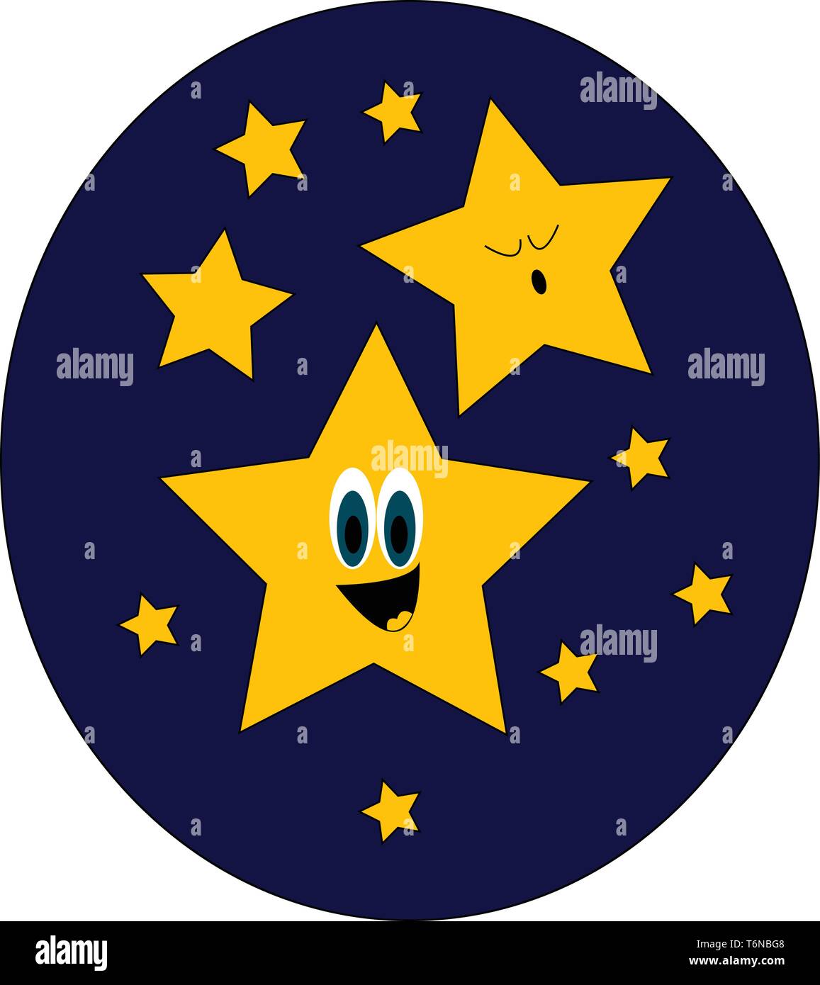 Ein dunkler Nachthimmel mit vielen schönen Sterne shinning vector Farbe, Zeichnung oder Abbildung Stock Vektor