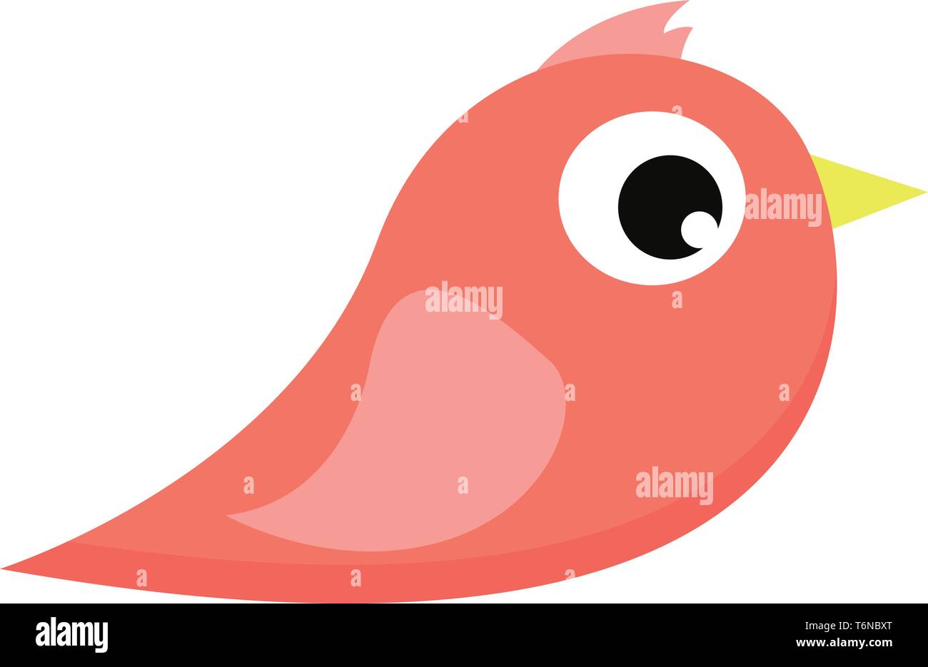 Eine kleine niedliche rosa Vogel mit gelben Vogel vector Farbe, Zeichnung oder Abbildung Stock Vektor