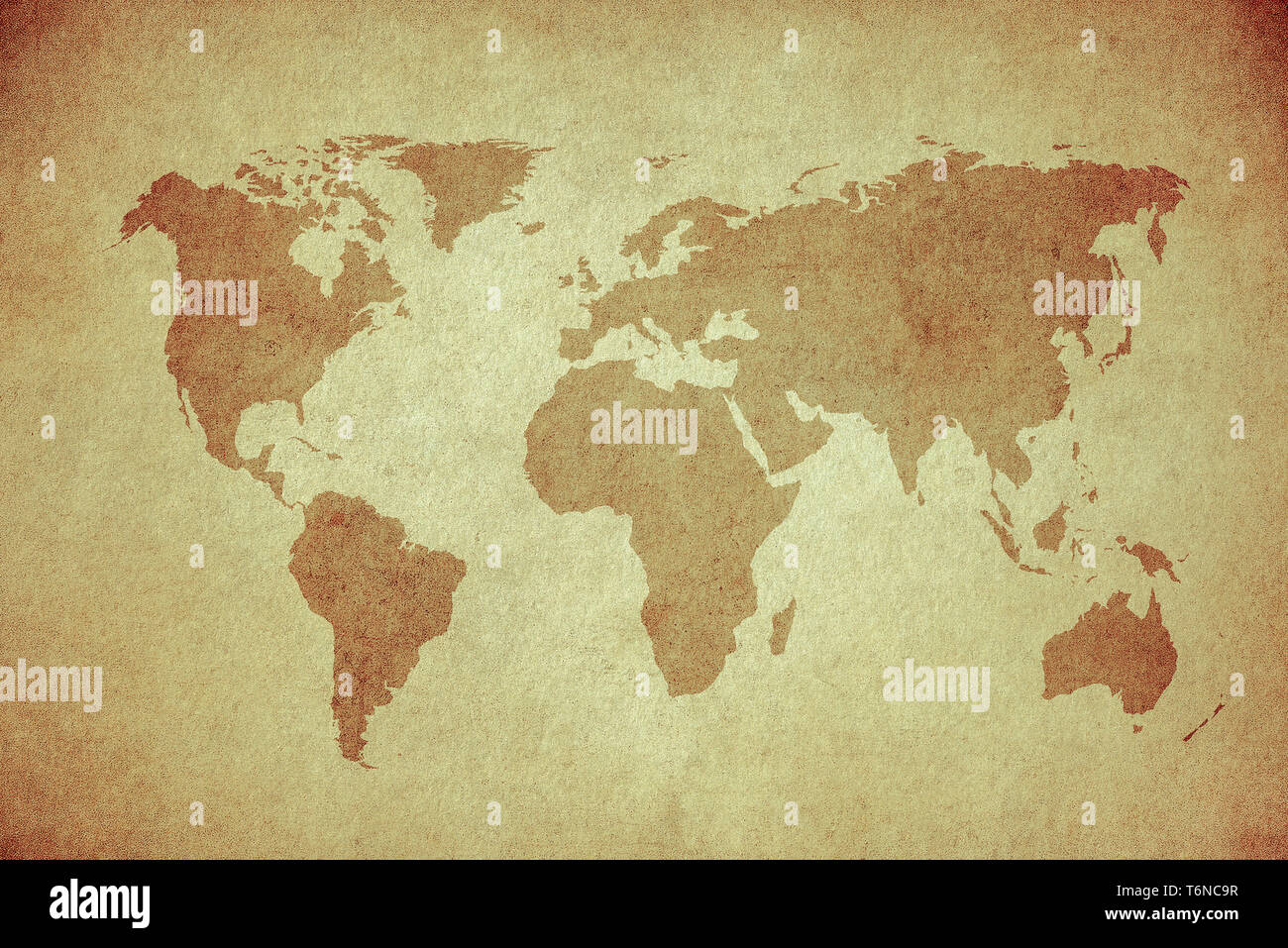 Grunge-Karte der Welt Stockfoto