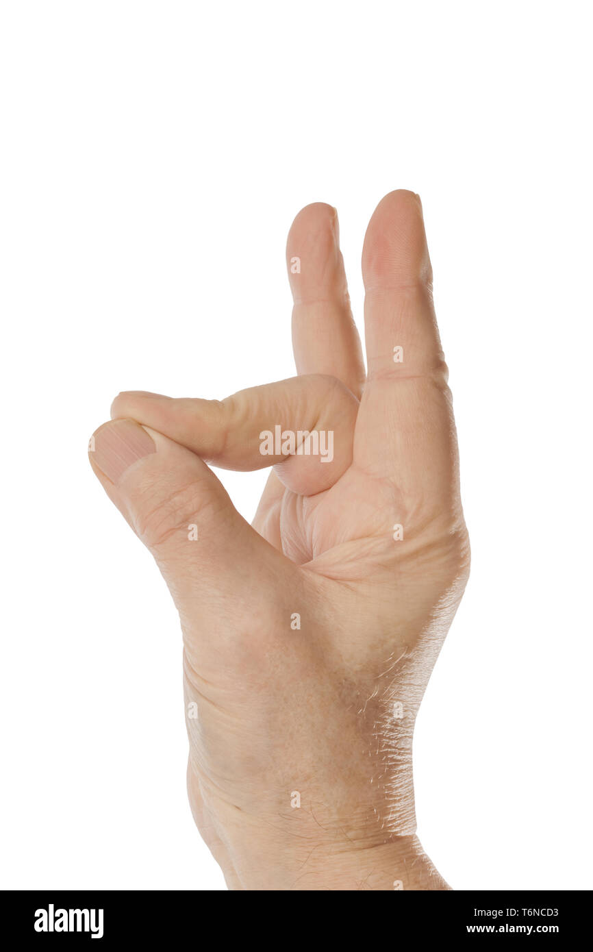 Hand - yoga Zeichen Stockfoto