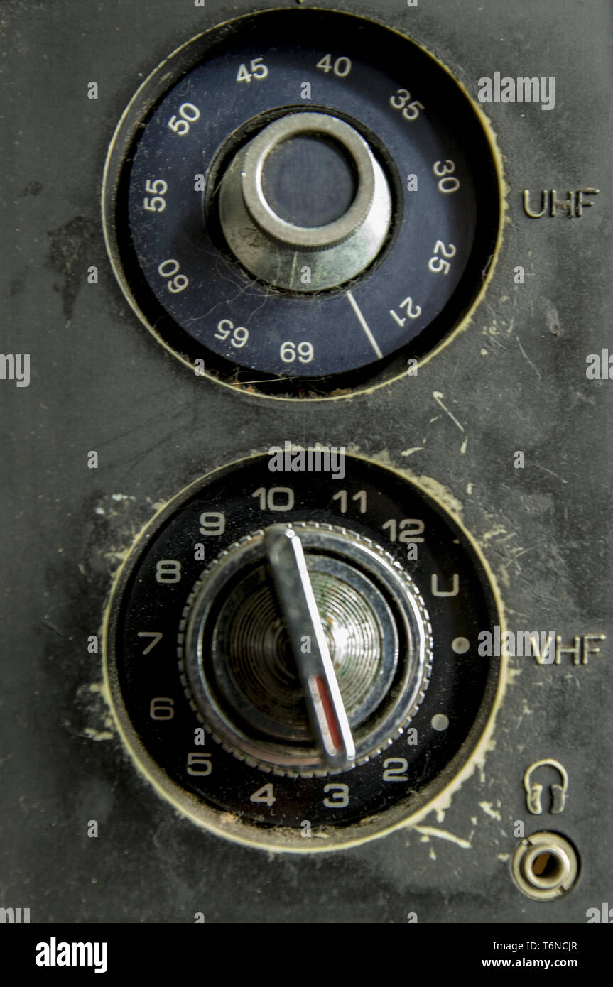 Alte TV wählen Stockfoto