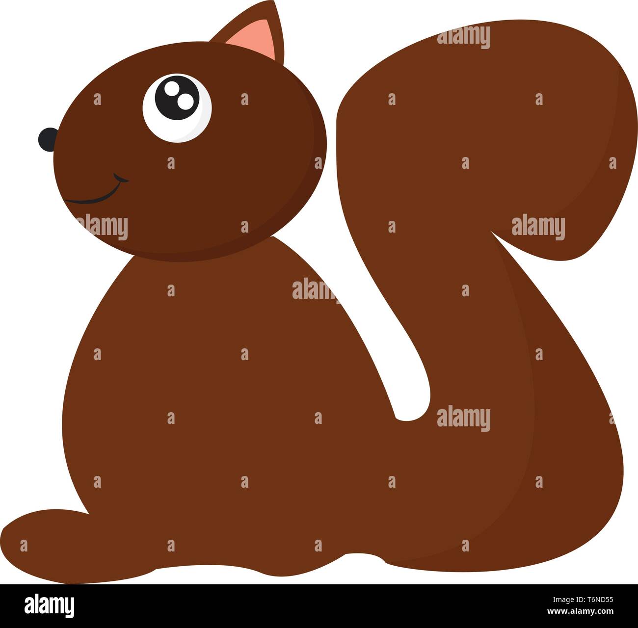 Einen kleinen niedlichen Eichhörnchen, das Fett ist mit großen Schwanz vector Farbe, Zeichnung oder Abbildung Stock Vektor