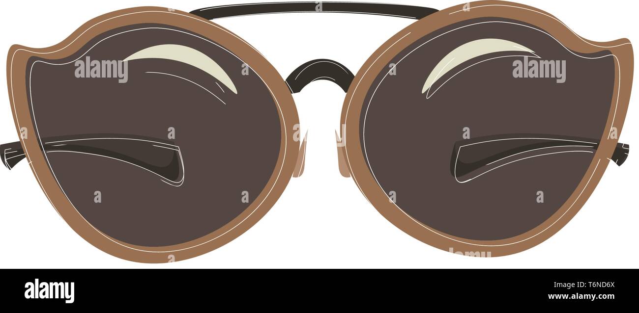 Eine coole Sonnenbrille in brauner Farbe vector Farbe, Zeichnung oder Abbildung Stock Vektor
