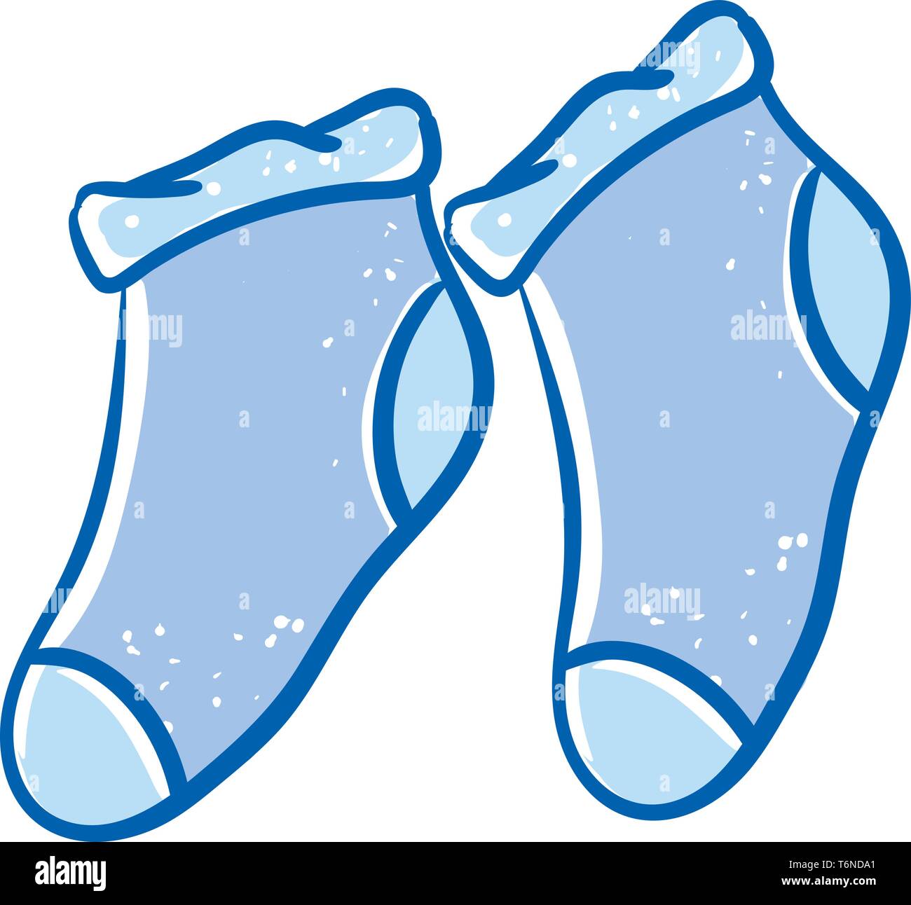 Ein paar bequeme Blue winter Socken vector Farbe, Zeichnung oder Abbildung zu tragen Stock Vektor