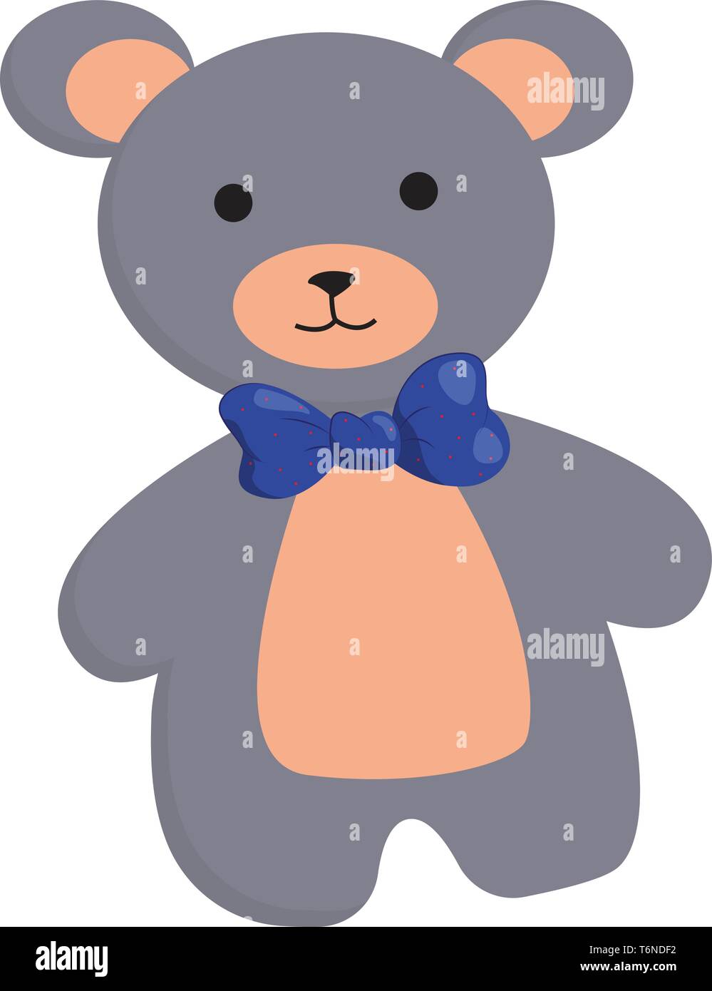Clipart Eines Sussen Teddybar In Grau Und Pfirsich Farben Tragt Eine Blaue Bogen Wie Band Um Den Hals Sehen Suss Aus Vector Farbe Zeichnung Oder Abbildung Stock Vektorgrafik Alamy
