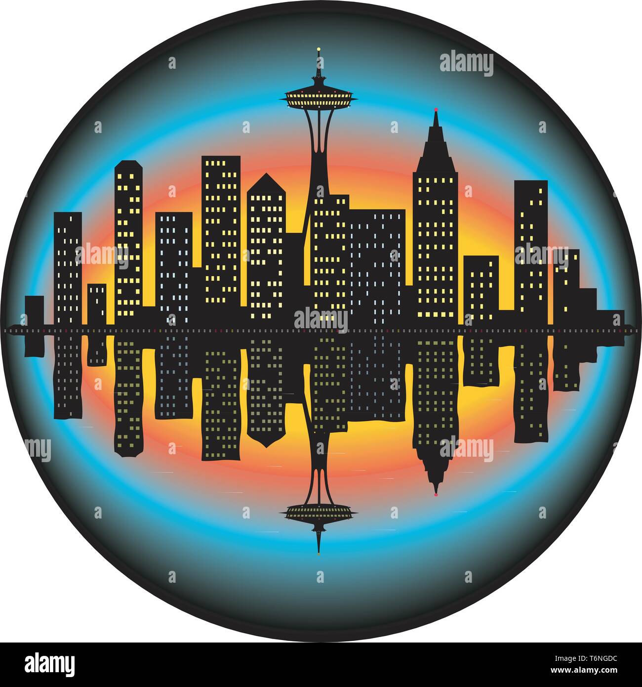 Seattle Skyline Vector Illustration Stock Vektor