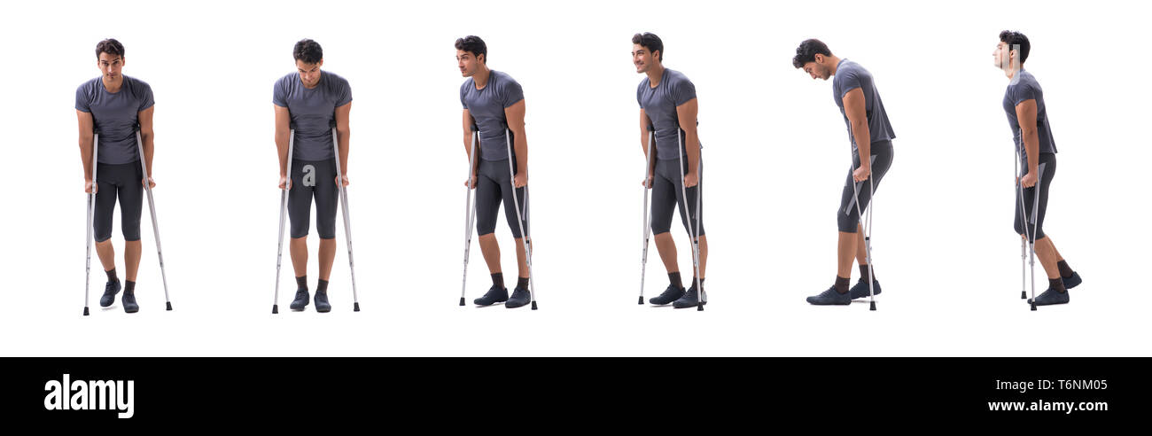 Junge Patientin Sportler Sportler eine Verletzung Trauma mit Leiden Stockfoto