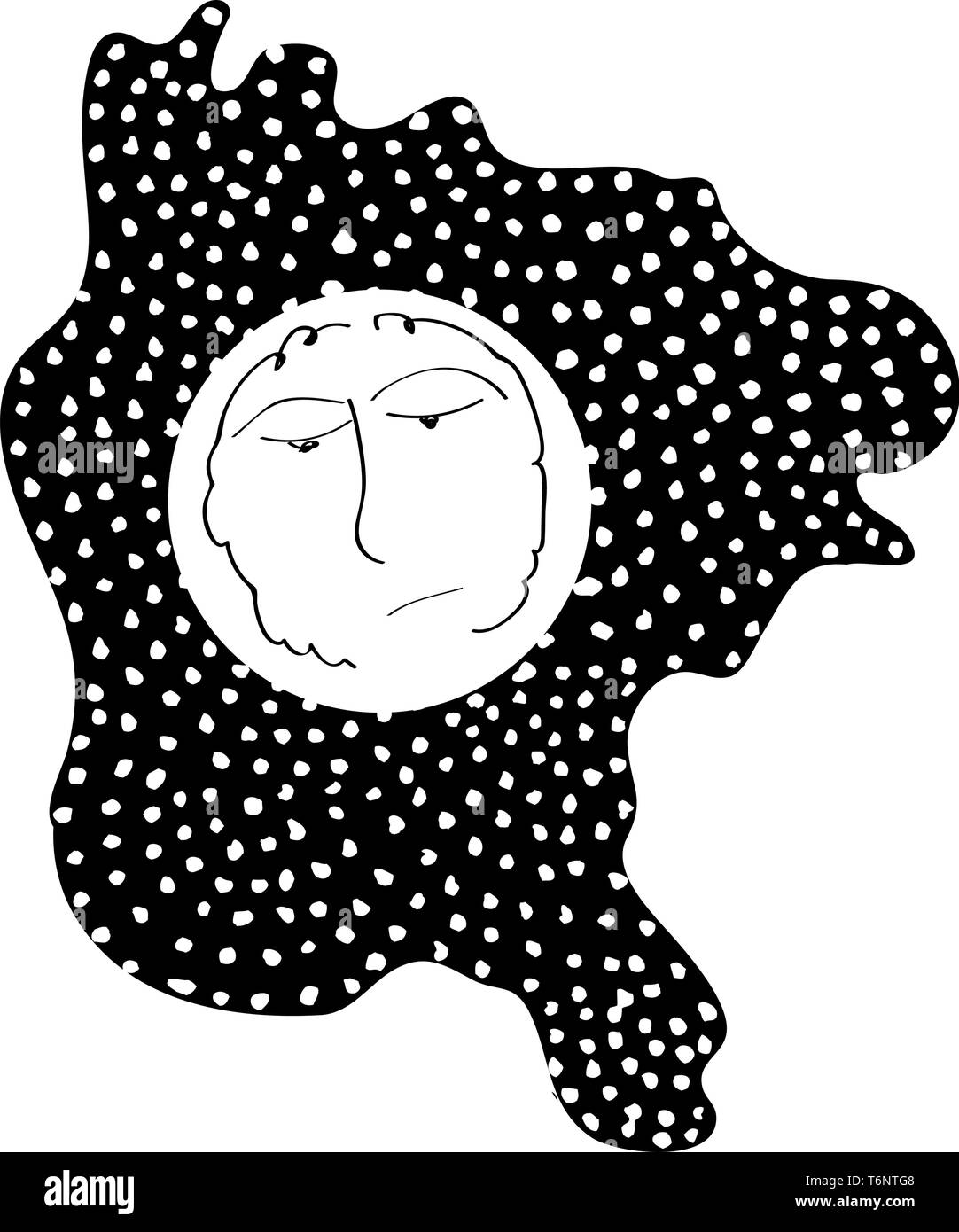 Die Kunst der das Gesicht einer Frau, die in Verzweiflung symbolisiert, dass Sie verloren hat jemand oder etwas Vektor Farbe, Zeichnung oder Abbildung Stock Vektor