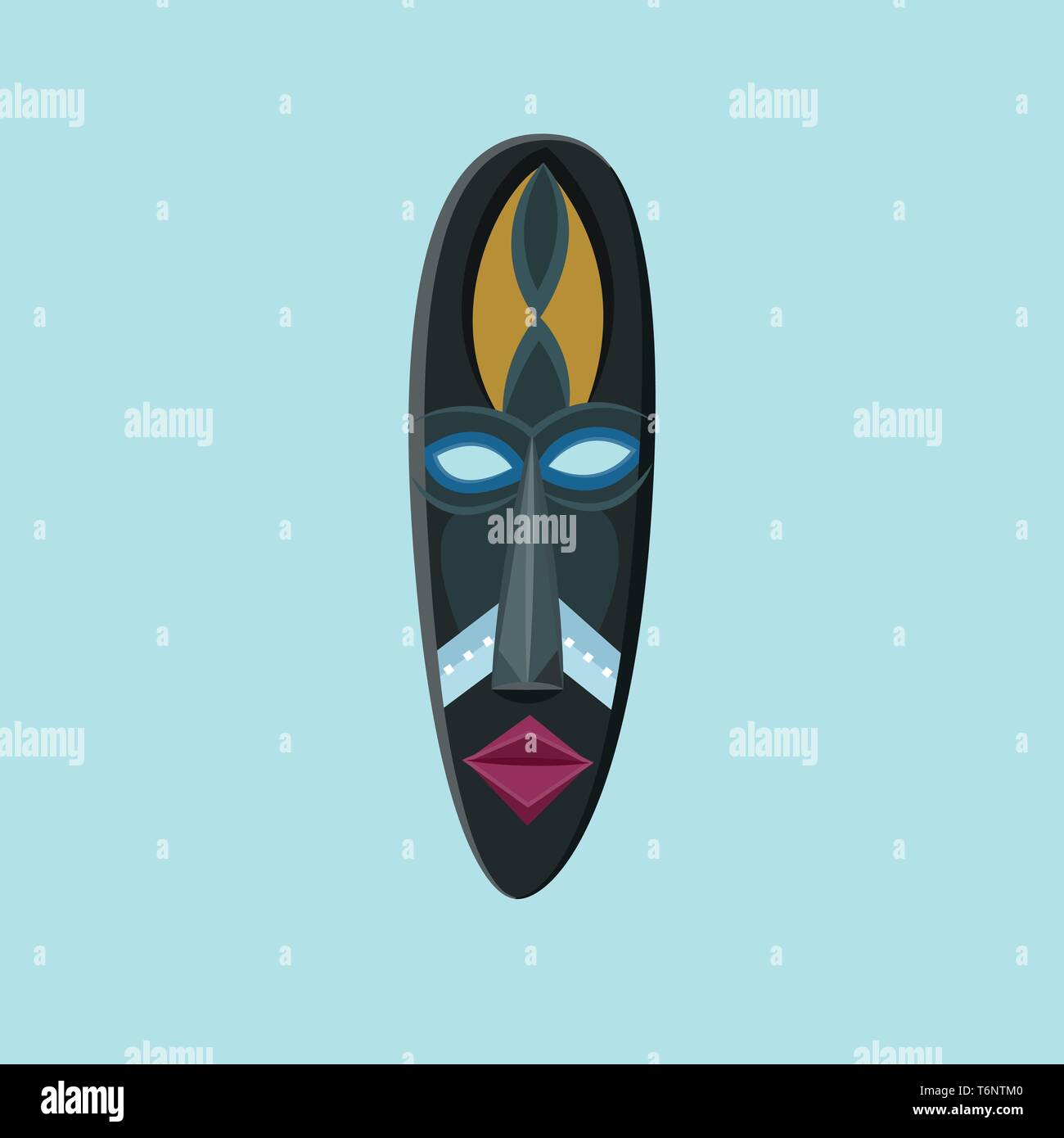 Blue Karneval Party Maske in der Regel aus Stoff elegantes Design und auf isolierten blauen Hintergrund vector Farbe, Zeichnung oder Abbildung Stock Vektor