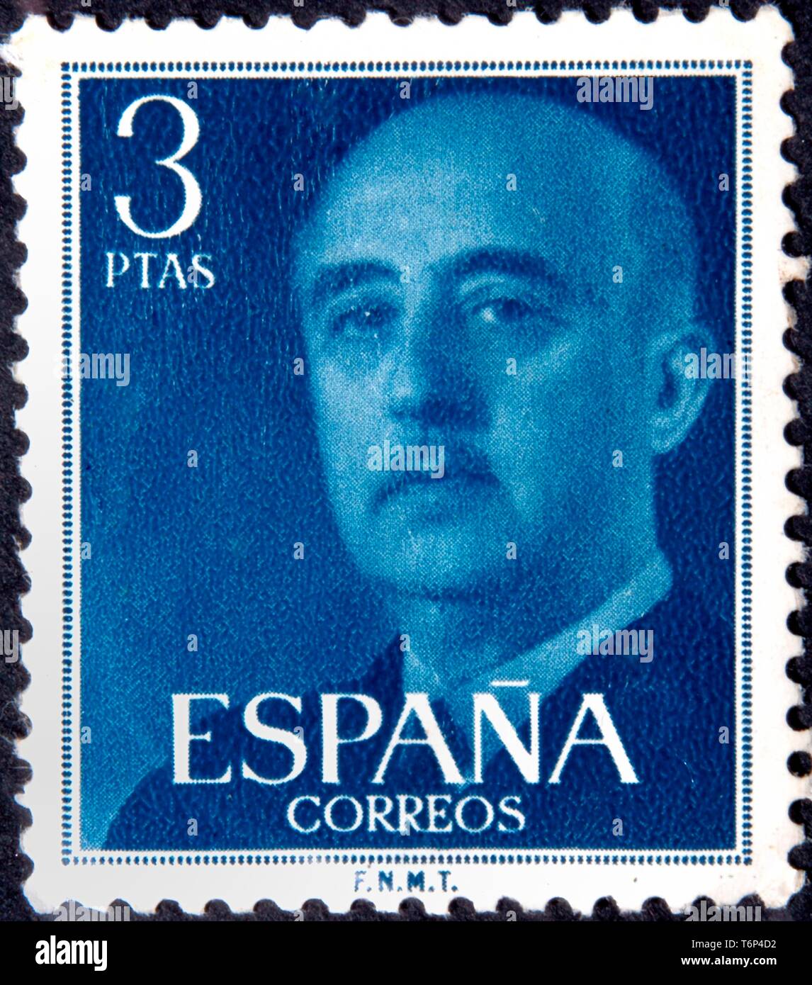Francisco Franco, 1892-1975, spanischer General und Politiker und Spanisch Militärdiktator, Porträt auf einer spanischen Stempel, Schweden Stockfoto