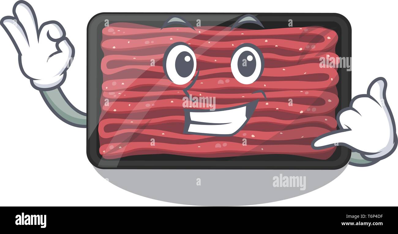 Rufen Sie mich an Hackfleisch in der Karikatur Form Stock Vektor