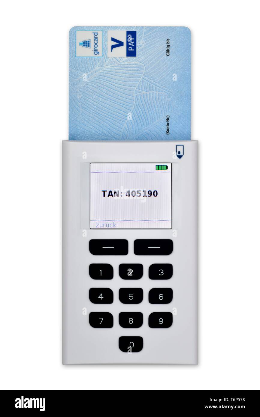 ChipTAN-Generator, TAN-Leser, giro Karte, Baden-Württemberg, Deutschland Stockfoto