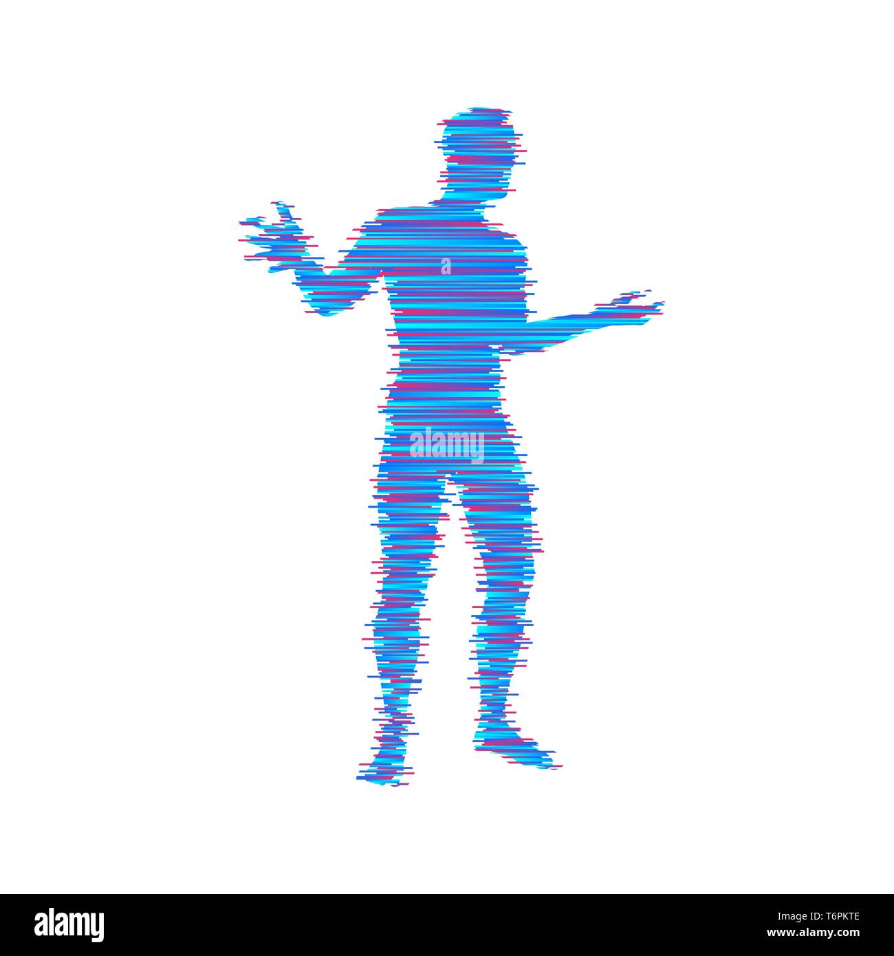 Man breitet die Hände an den Seiten. Mann tun balance Geste. Konzept Kommunikation. Vector Illustration. Stock Vektor