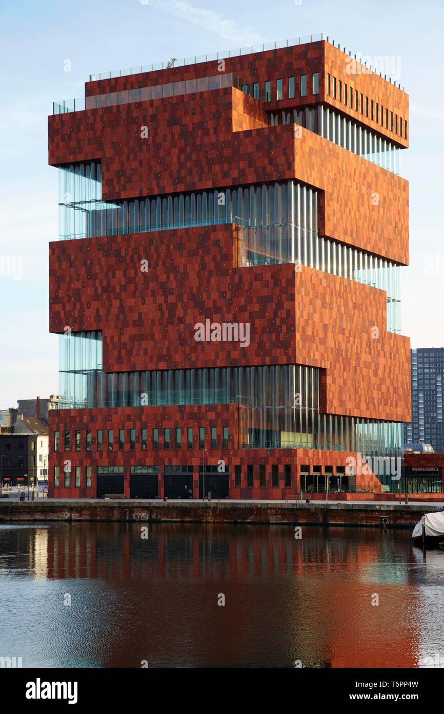 Museum aan de Stroom, Antwerpen, Belgien, Europa Stockfoto