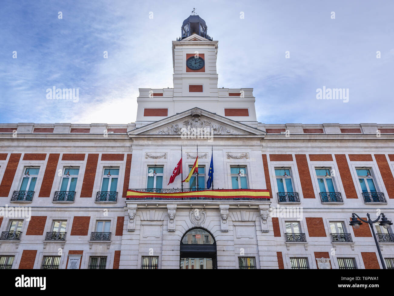 Royal Haus der Post auf der Puerta del Sol in Madrid, Spanien Stockfoto