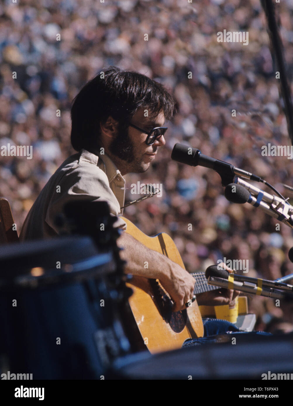 Neil Young, Oakland Stadion, c, s, n&y Konzert Stockfoto