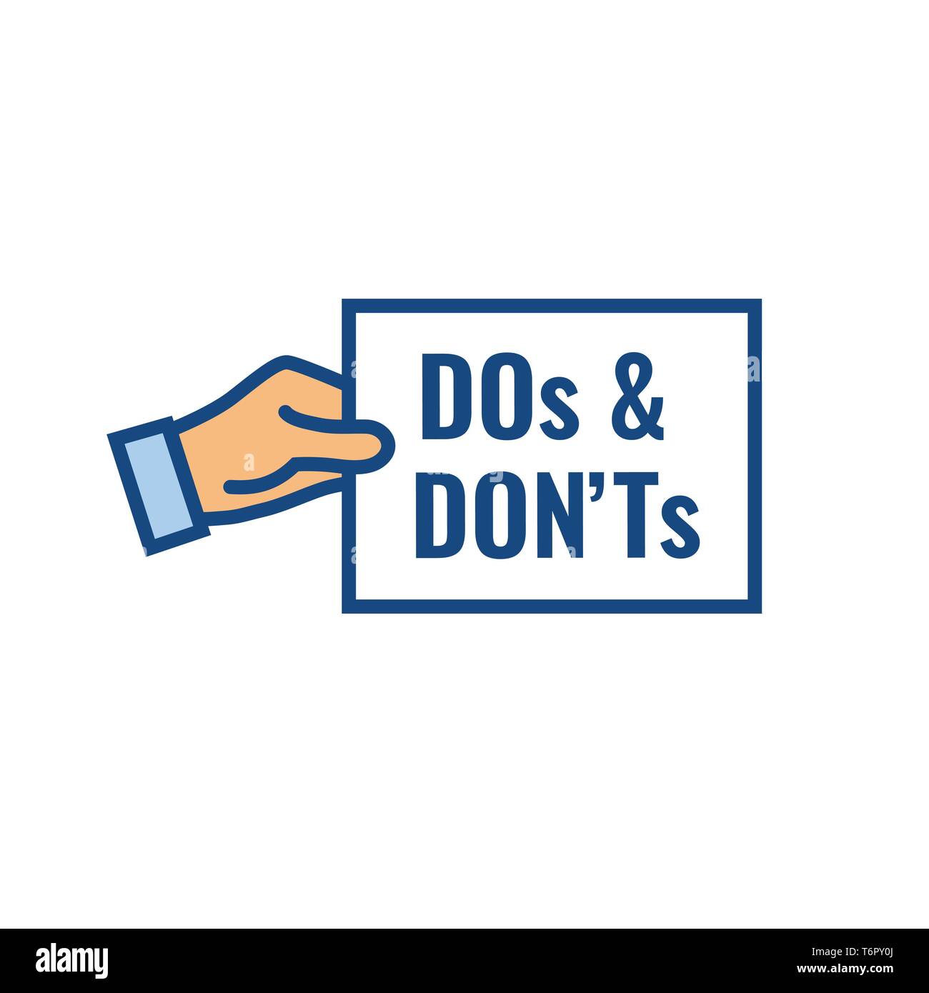 Was du tun und was du nicht tun oder Gute und Schlechte Symbole mit positiven und negativen Symbole Stock Vektor