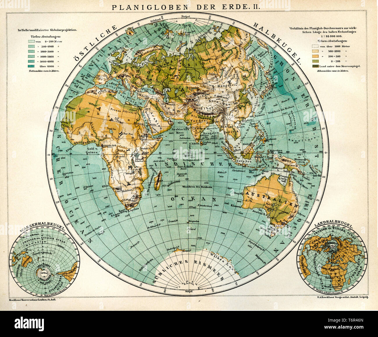 Planiglobe der Erde, 1898 Stockfoto