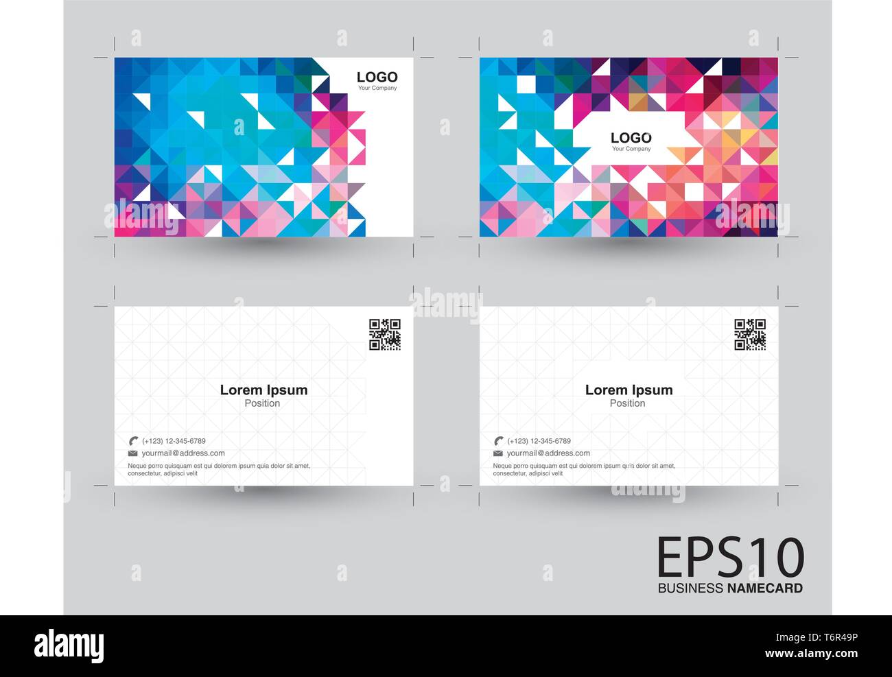 Abstrakte farbenfrohe namecard Vorlage Hintergrund. Stock Vektor