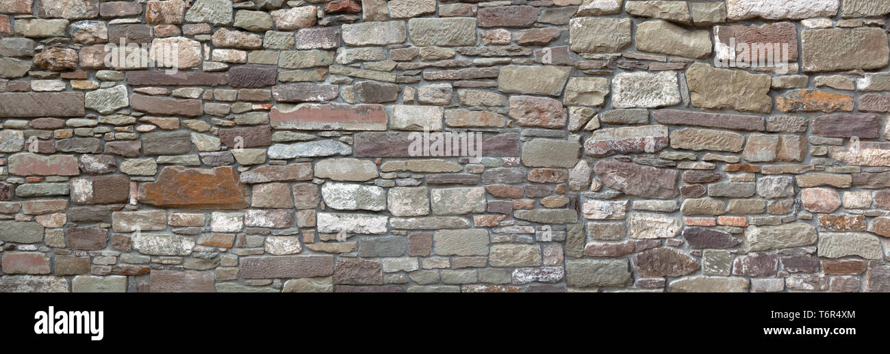 Detail einer alten Stadtmauer - Panorama Stockfoto