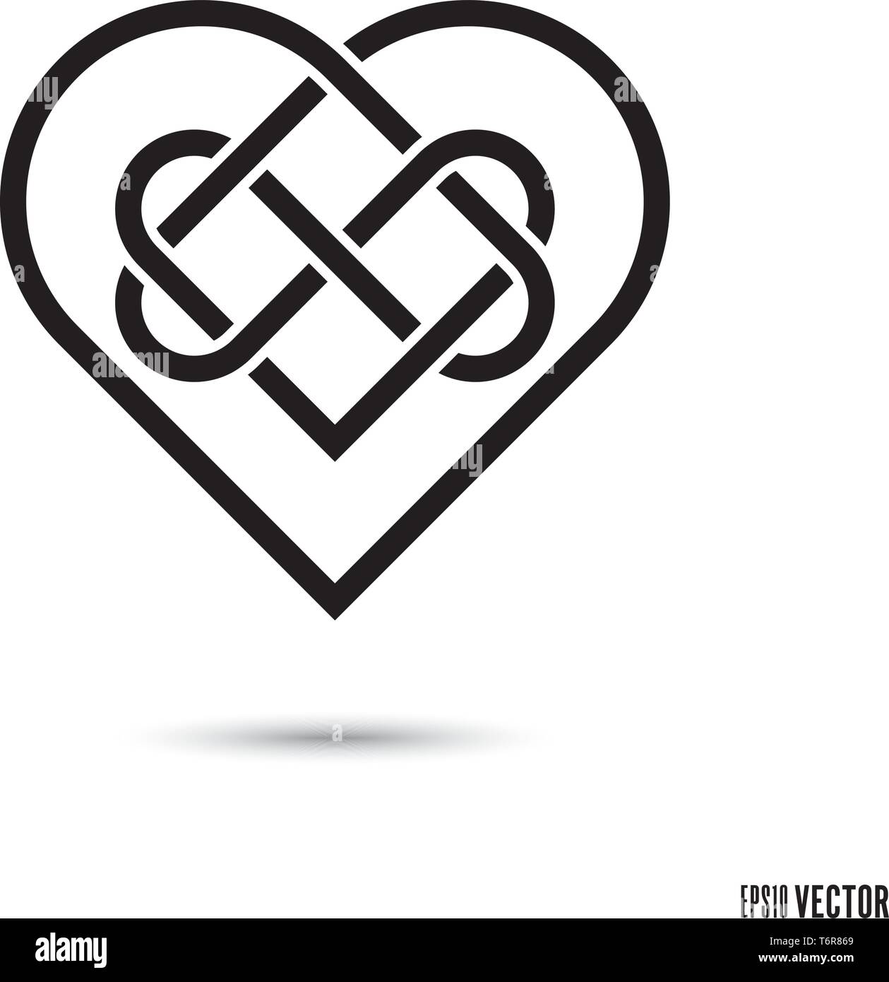 Celtic love Knot, verflochten unendliche Band Schablone symbol Vektor illustration Stock Vektor