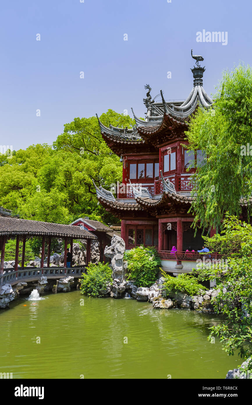 Yuyuan Garten (Garten der Glückseligkeit) im Zentrum von Shanghai, China Stockfoto