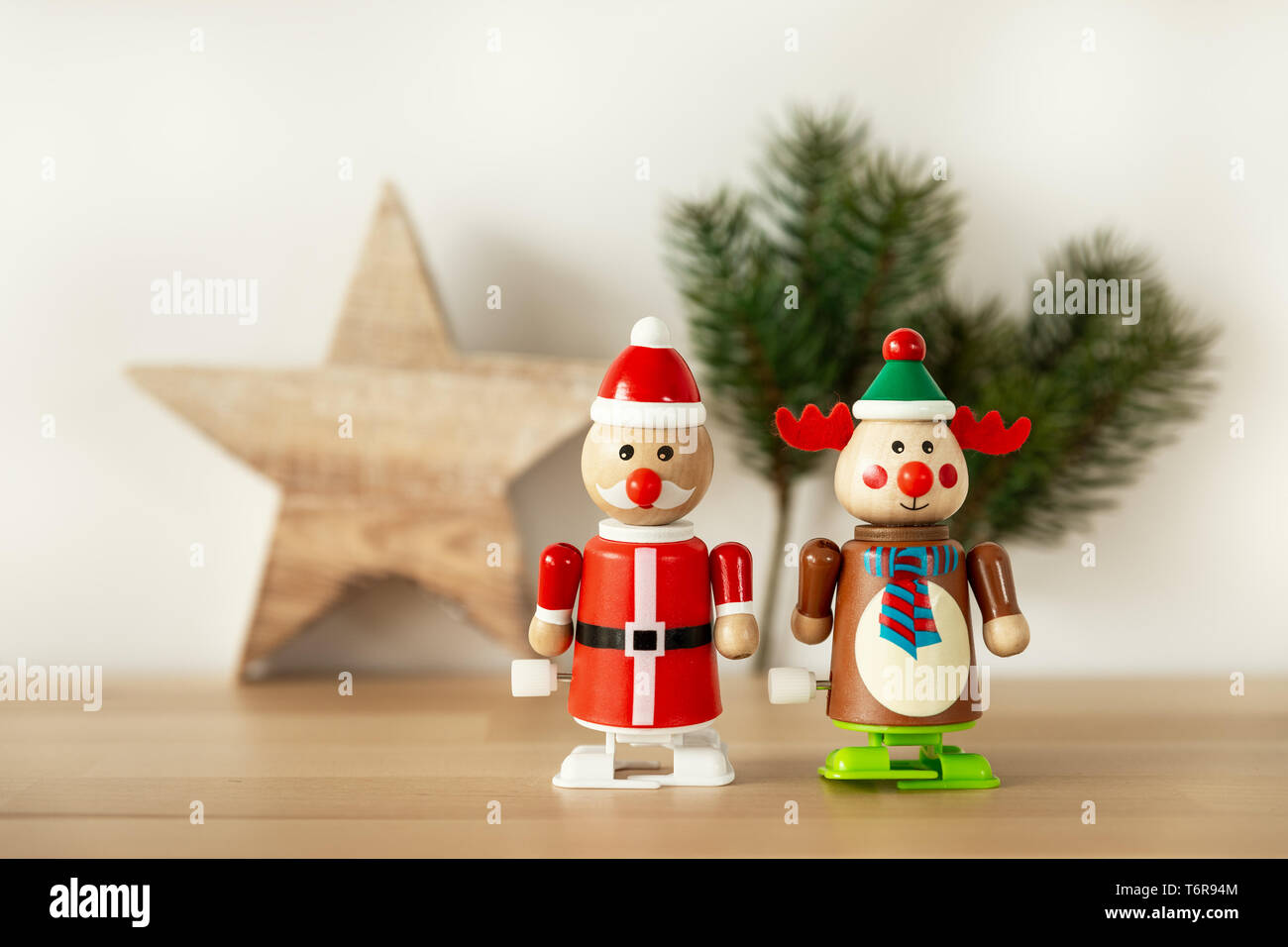 Weihnachten figuren Rentier Santa Claus Spielzeug Stockfoto