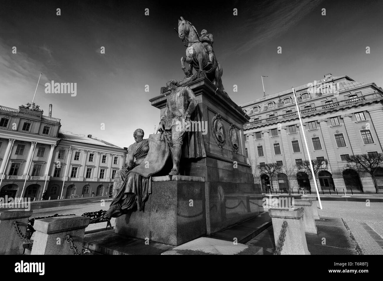 Reiterstandbild von Gustolf II Adolf, Gustav Adolf Platz, die Stadt Stockholm, Schweden, Europa Stockfoto