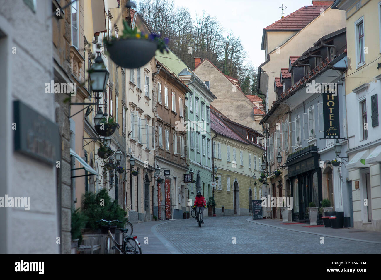 Blick von Ljubljana, der Hauptstadt Sloweniens, kleines Land in Europa Stockfoto