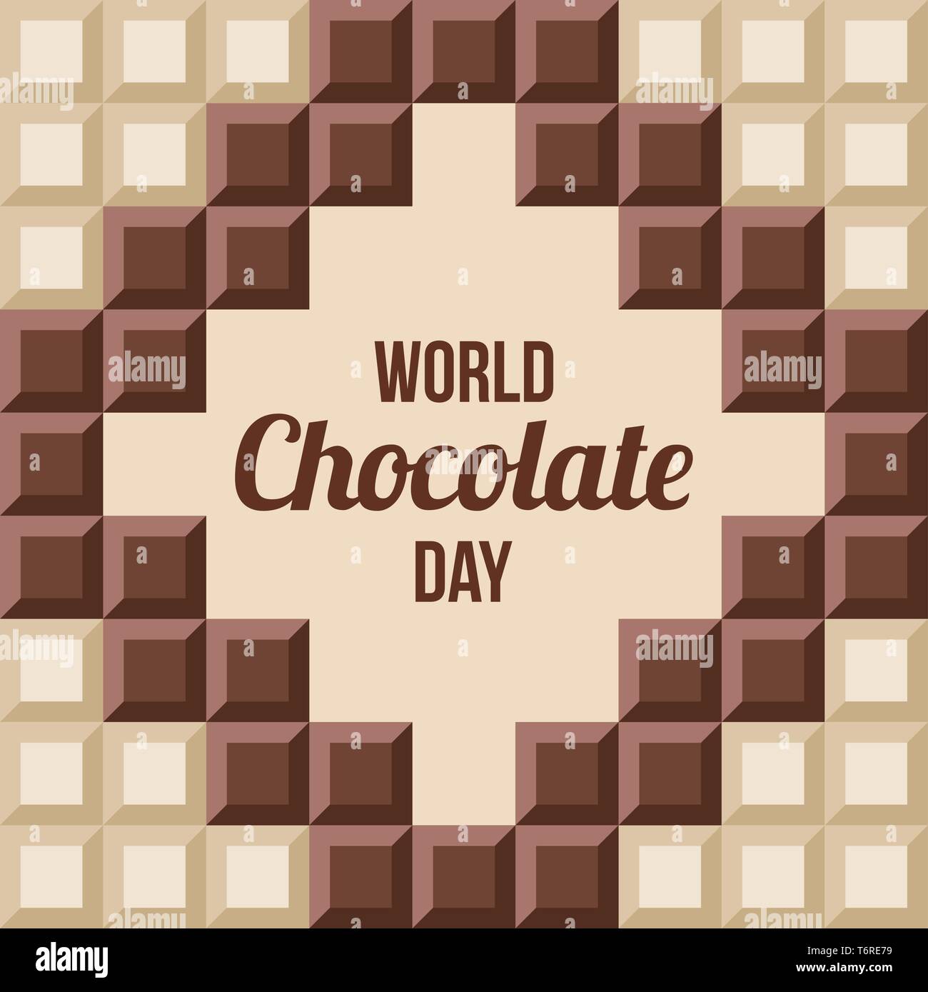 World Chocolate Tag. 11. Juli. Сhocolate bars mit Text drinnen. Design für Poster, Banner, Grußkarte. Nahtlose Hintergrund. Vector Farbe Abbildung: Stock Vektor