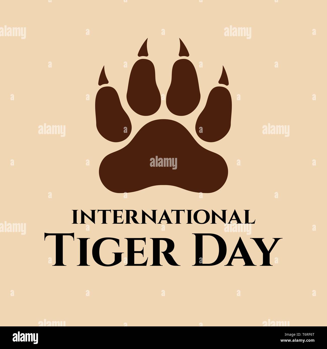Internationale Tiger Tag. Juli 29. Vektor Karte mit isolierten Flat ...