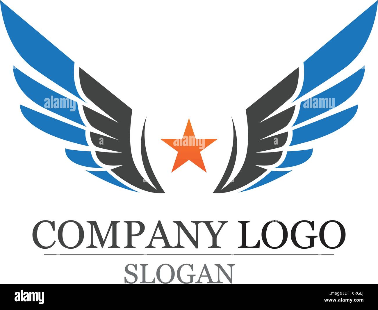 Flügel Vogelzeichen abstrakte Vorlage Symbole app Stock Vektor