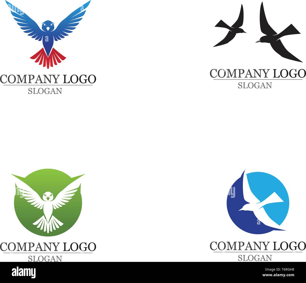 Flügel Vogelzeichen abstrakte Vorlage Symbole app Stock Vektor