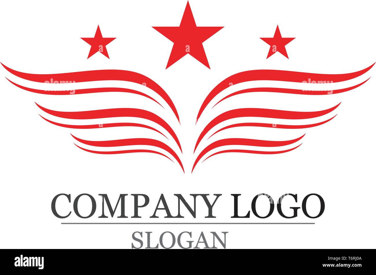 Flügel Vogelzeichen abstrakte Vorlage Symbole app Stock Vektor