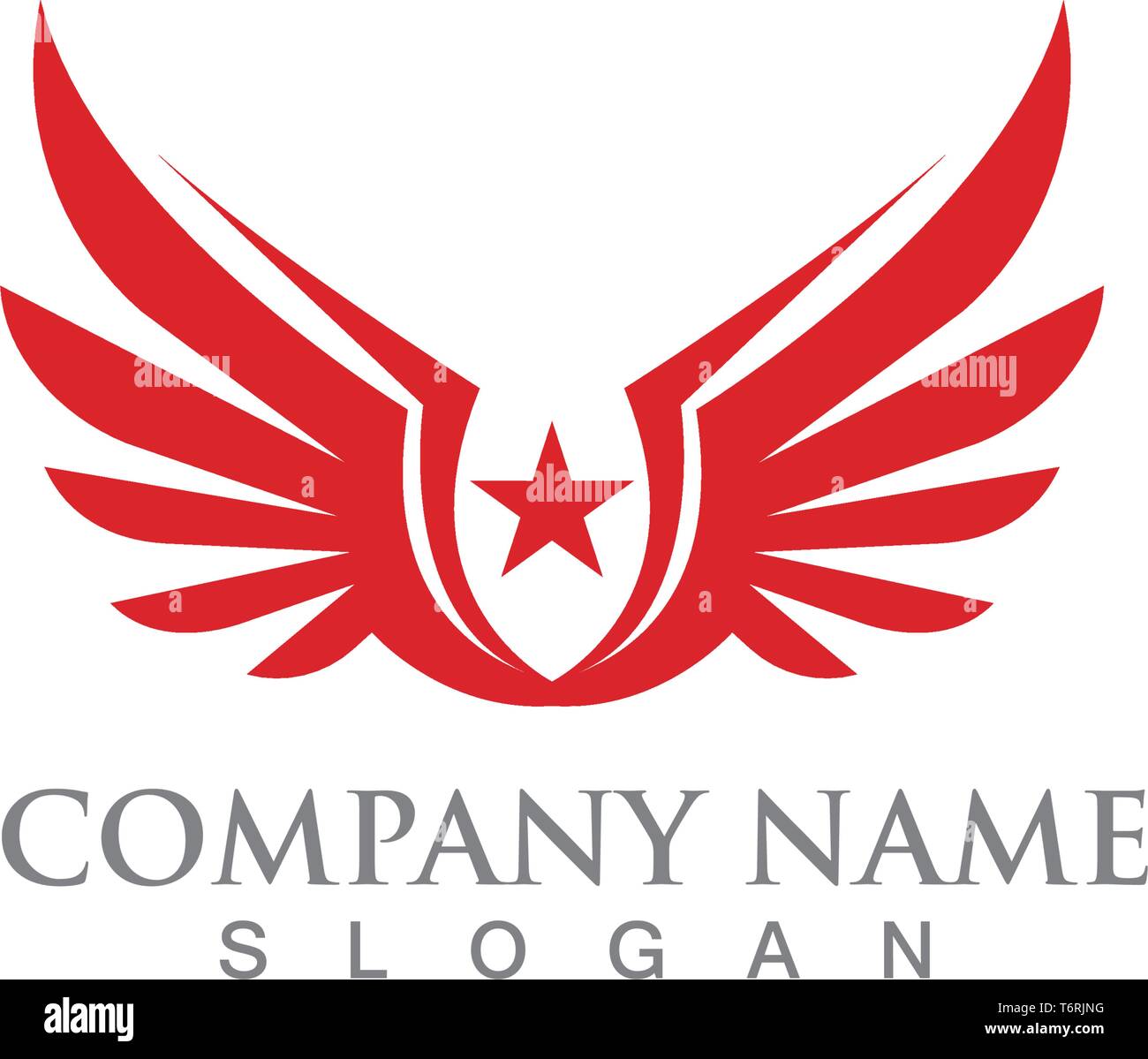 Flügel Vogelzeichen abstrakte Vorlage Symbole Stock Vektor