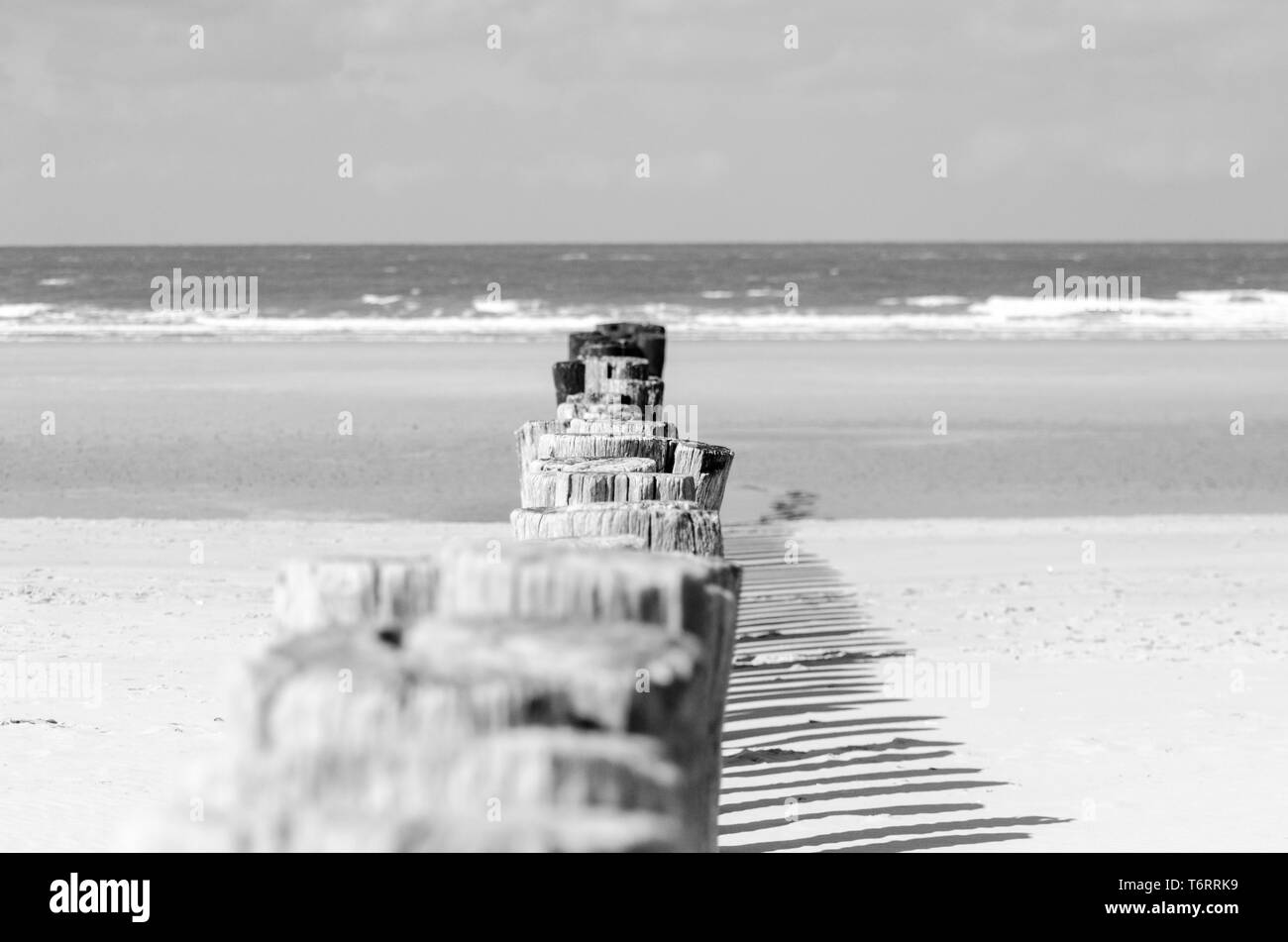 Schwarze und weiße Meer Stockfoto