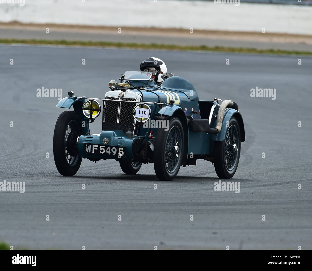 Fred Boothby, MG J2, Fox und Nicholl Trophy, VSCC, Formel Vintage, Silverstone, Northamptonshire, England, April 2019, Rundstrecke, classic c Stockfoto