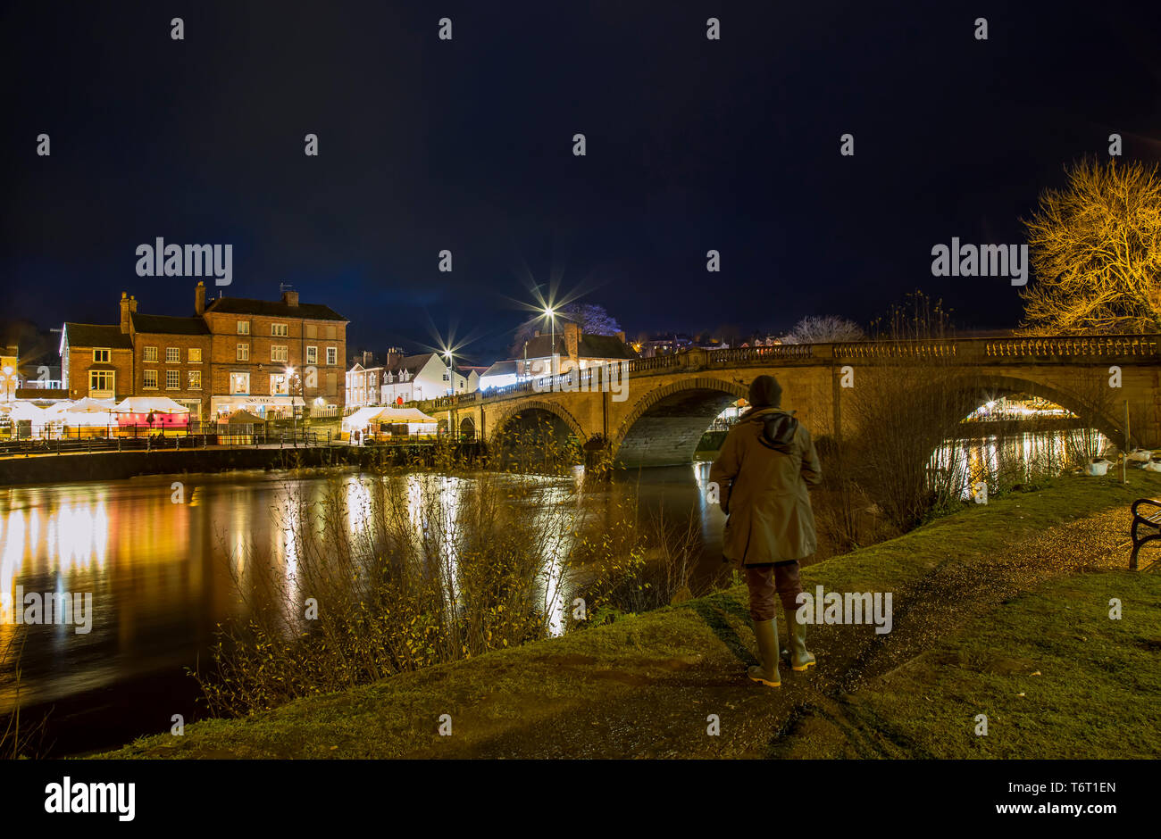 Bewdley Brücke, Worcestershire, Großbritannien, Weihnachten Stockfoto